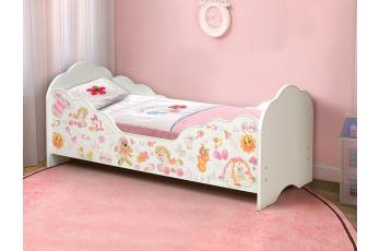 Кровать детская с бортом Малышка №4 белая