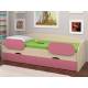 Кровать Соня 2 дуб молочный-розовый