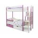 Двухъярусная кровать Svogen с ящиками и бортиком лаванда-белый