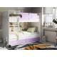 Кровать двухъярусная Тетрис латы с бортиками белый-ирис