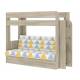 Кровать двухъярусная Карамель 75 сонома-желтые треугольники