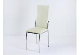 Стул В-610 кожа - бело-золотой крок матовый