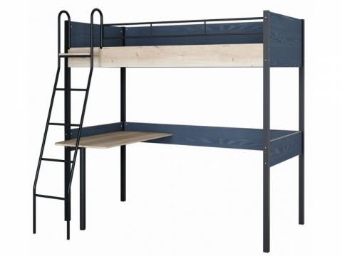 Кровать-чердак Дельта-лофт 20.02.01 Дуб ирландский/черный