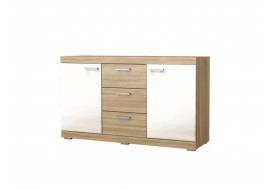 Комод Соната КС-1500 дуб сонома светлый/белый глянец