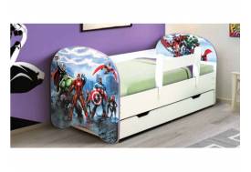 Кровать детская с фотопечатью с 1 ящиком Супергерои
