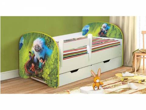 Кровать детская с фотопечатью с 2-мя ящиками Снежный человек