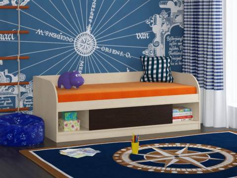 Кровать Соня 4 дуб молочный-венге