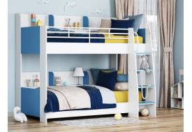 Кровать Соня 5 правая белый-голубой