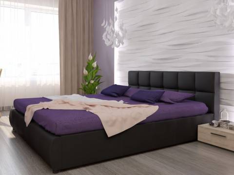 Кровать с ПМ 1400 мм Оскар 73/1 Черная