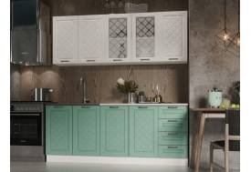 Кухня Агава МДФ 2000 акация белая-мята