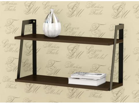 Полка металлическая ЛОФТ-2 венге-черный матовый