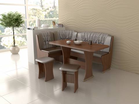 Кухонный угол Ника 6 NEW Орех / Коричневый