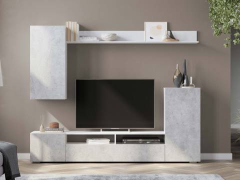 Гостиная МГС 4 Белый/Цемент светлый