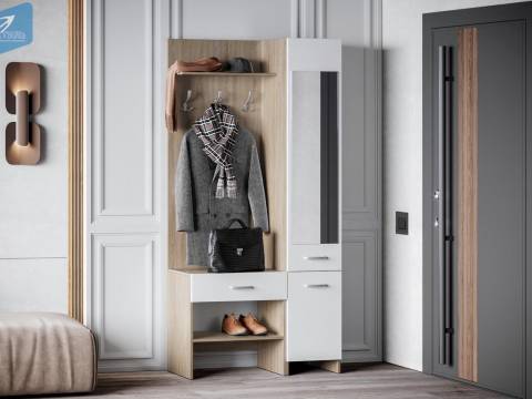 Прихожая Домино 2 (У) дуб сонома светлый/белый