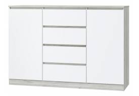 Комод 2 двери 4 ящика Лори дуб серый, белый