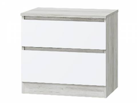 Тумба прикроватная Лори дуб серый, белый