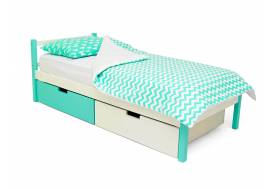Кровать Svogen classic с ящиками мятно-белый