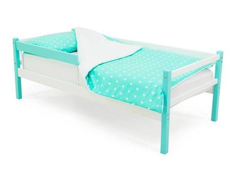 Кровать-тахта Svogen с бортиком мятно-белый