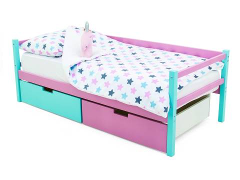 Кровать-тахта Svogen с ящиками мятный-лаванда