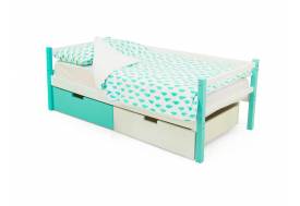 Кровать-тахта Svogen с ящиками мятно-белый