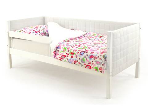 Кровать-тахта мягкая Svogen с бортиком белый