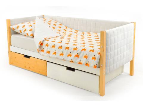 Кровать-тахта мягкая Svogen с ящиками дерево-белый