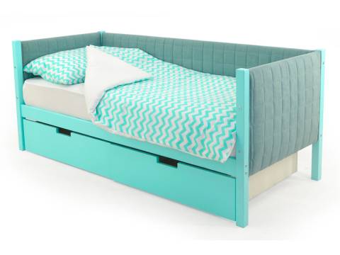 Кровать-тахта мягкая Svogen с ящиками мятный