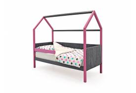 Кровать-домик мягкий Svogen с бортиком лаванда-графит