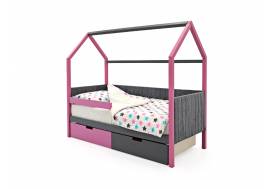 Кровать-домик мягкий Svogen с ящиками и бортиком лаванда-графит