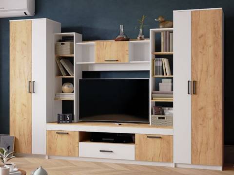 Гостиная Сидней 2 фасад Дуб Крафт золотой