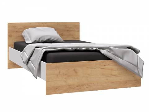 Кровать 1200 Лючия белый/дуб крафт золотой