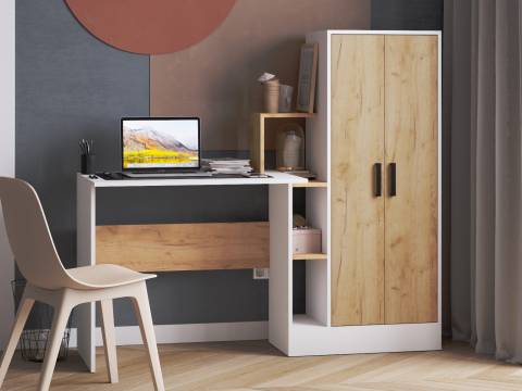 Стол компьютерный СКМ-1 фасад дуб крафт золотой