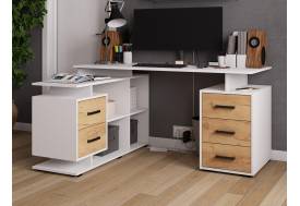 Стол компьютерный угловой СКМУ-3 фасад дуб крафт золотой