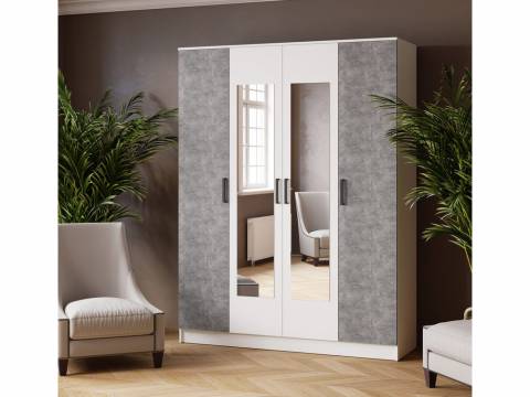 Шкаф комбинированный Ларс 1600 белый-ателье светлое