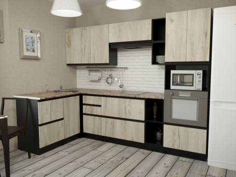 Кухонный гарнитур Равенна мега прайм 1500х2700 мм