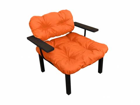 Кресло Дачное оранжевая подушка