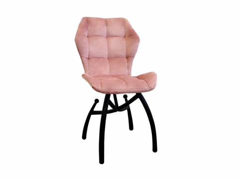 Стул Бабочка шарики пудровый, черные ножки