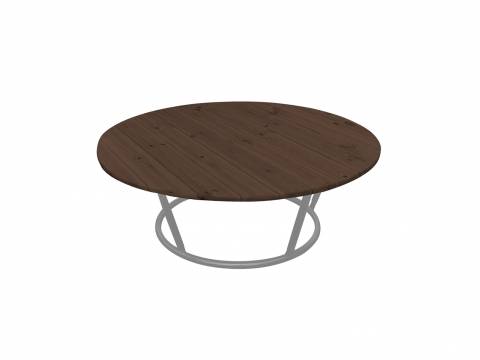 Стол Папасан круглый без ротанга серый