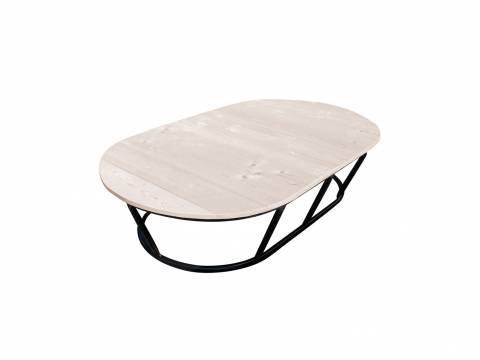 Стол Мамасан овальный без ротанга чёрный