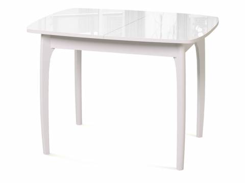 Стол Dikline М40 белый/стекло белое