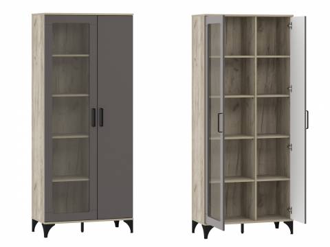 Шкаф комбинированный Марсель НМ 013.51 фасад Софт Графит