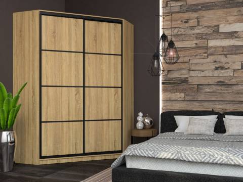 Угловой шкаф-купе Лофт фасад ЛДСП 3г