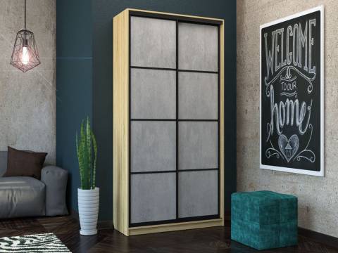 Шкаф-купе Лофт Шк12-47 1200 фасад МДФ бетон 3г