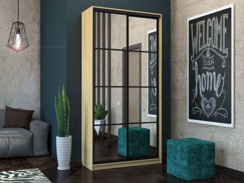 Шкаф-купе Лофт Шк12-60 1200 глубина 600 фасад зеркало 3г