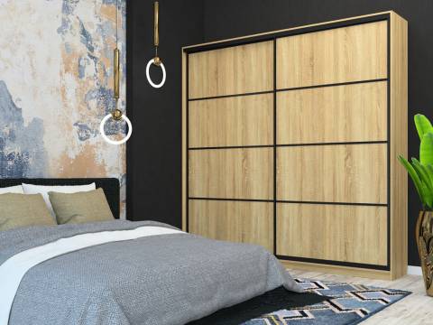 Шкаф-купе Лофт Шк24-60 2400 глубина 600 фасад ЛДСП 3Г