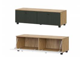 Тумба телевидеоаппаратура со створками Милан Дуб Золотой/Олива Софт