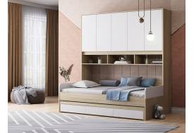 Кровать с антресолью Дельта Нэкст 21.04 белый