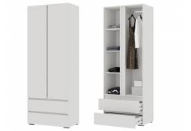 Шкаф 2х створчатый ШК 01 Хелен Белый шагрень