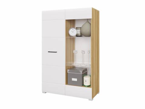 Стеллаж Ненси Крафт золотой, Белый глянец