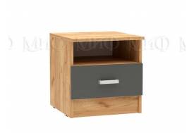 Тумба прикроватная Мартина Графит, Дуб крафт